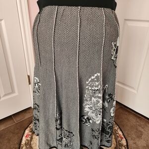 Coldwater Creek Black and White A-Line Skirt